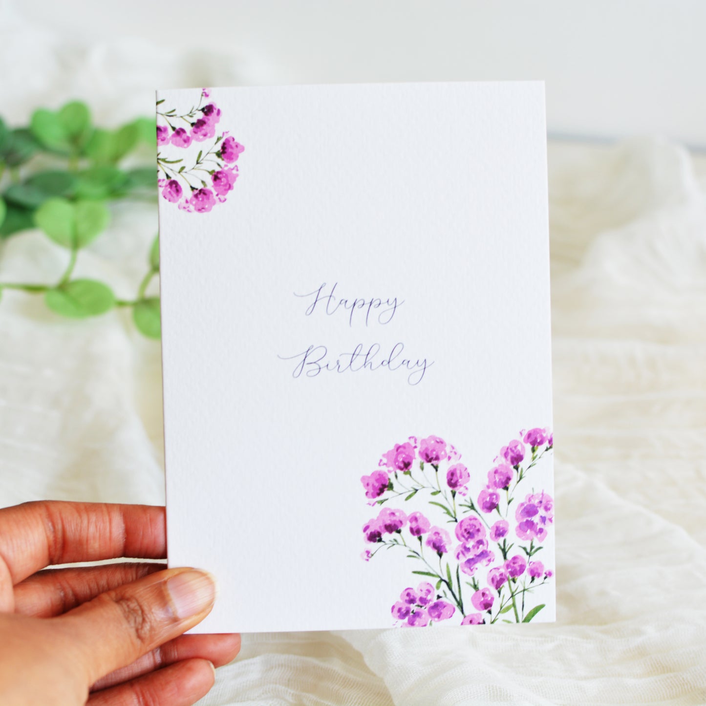 Heather Cluster Birthday Card