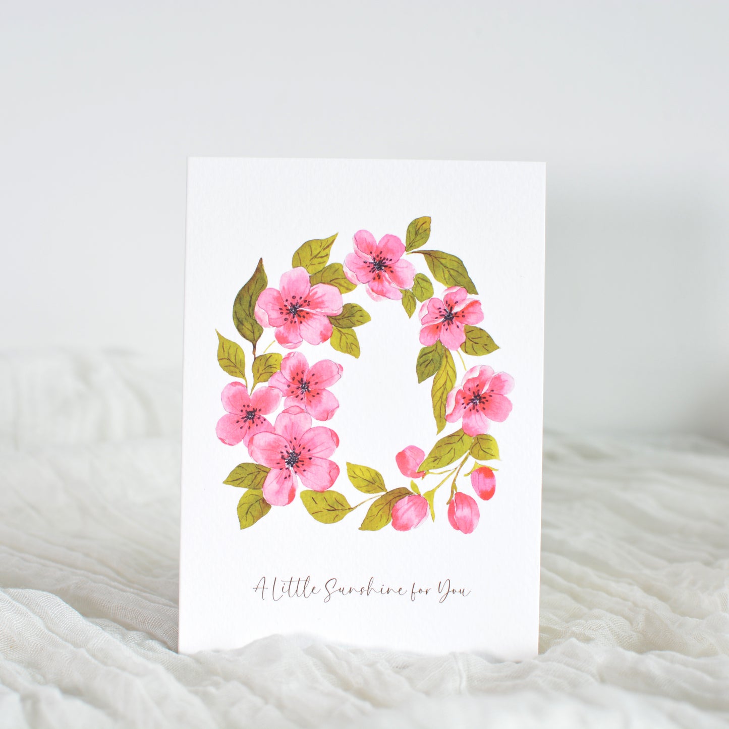 Rosy Wreath Thinking of You Card
