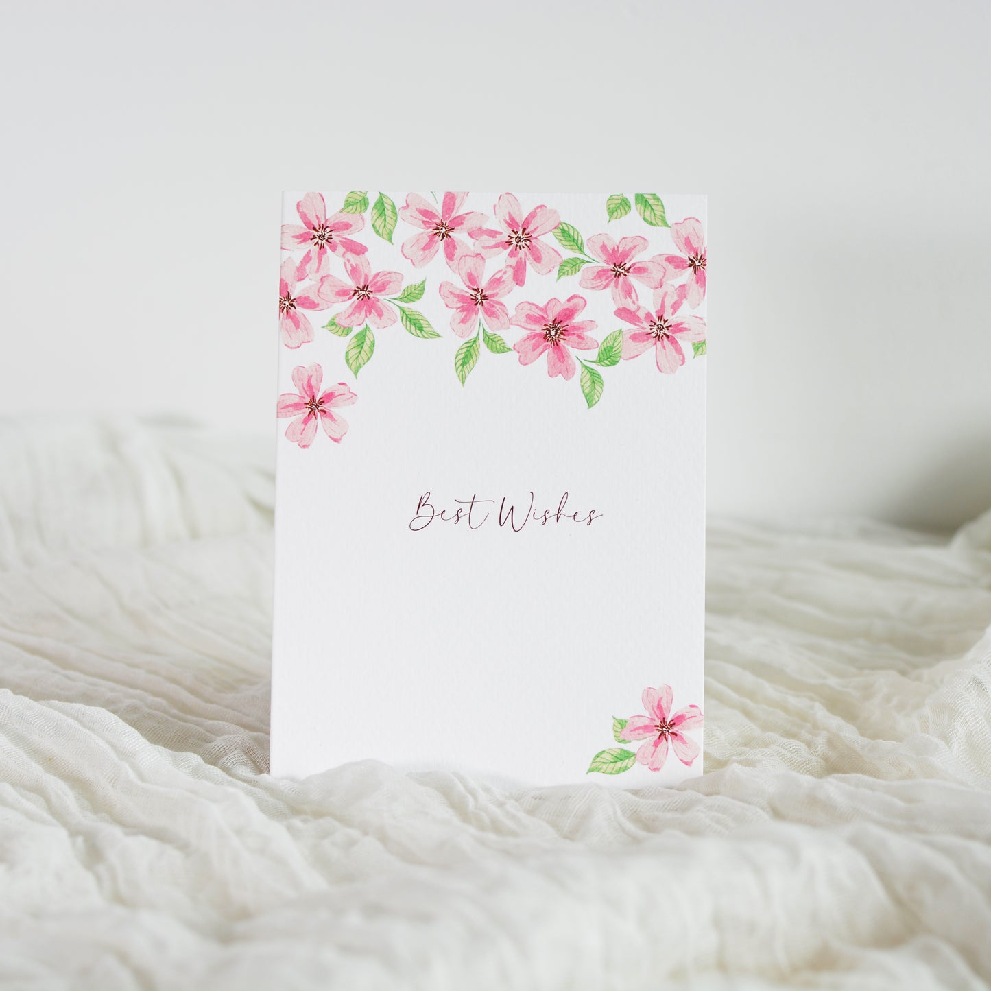 Cherry Blossom Best Wishes Greeting Card