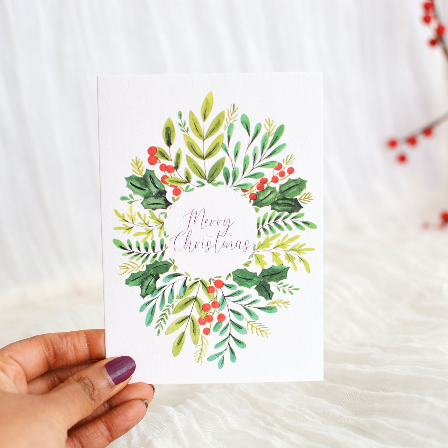 Holiday Greenery Christmas Card
