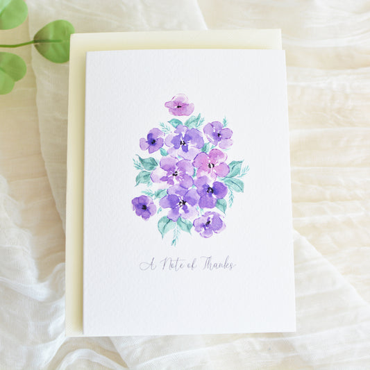 Violet Gratitude Thank You Card