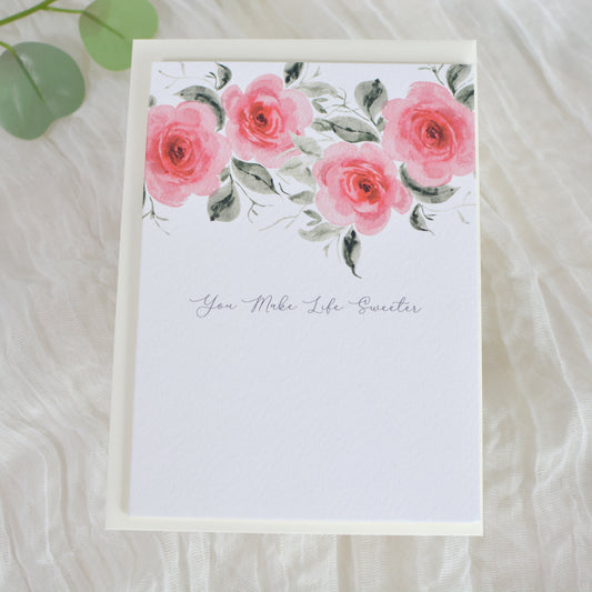 Sweet Rose Garland Special Person Card