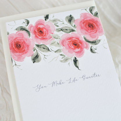Sweet Rose Garland Special Person Card