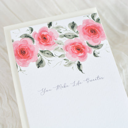 Sweet Rose Garland Special Person Card