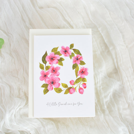 Rosy Wreath Thinking of You Card