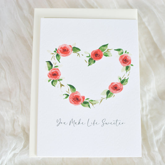 Rose Heart Special Person Card