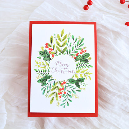 Holiday Greenery Christmas Card