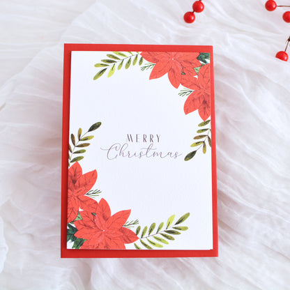 Classic Poinsettia Christmas Card