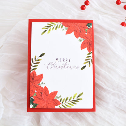Classic Poinsettia Christmas Card