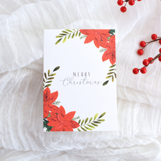 Classic Poinsettia Christmas Card