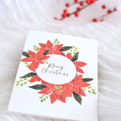 Poinsettia Bloom Christmas Card