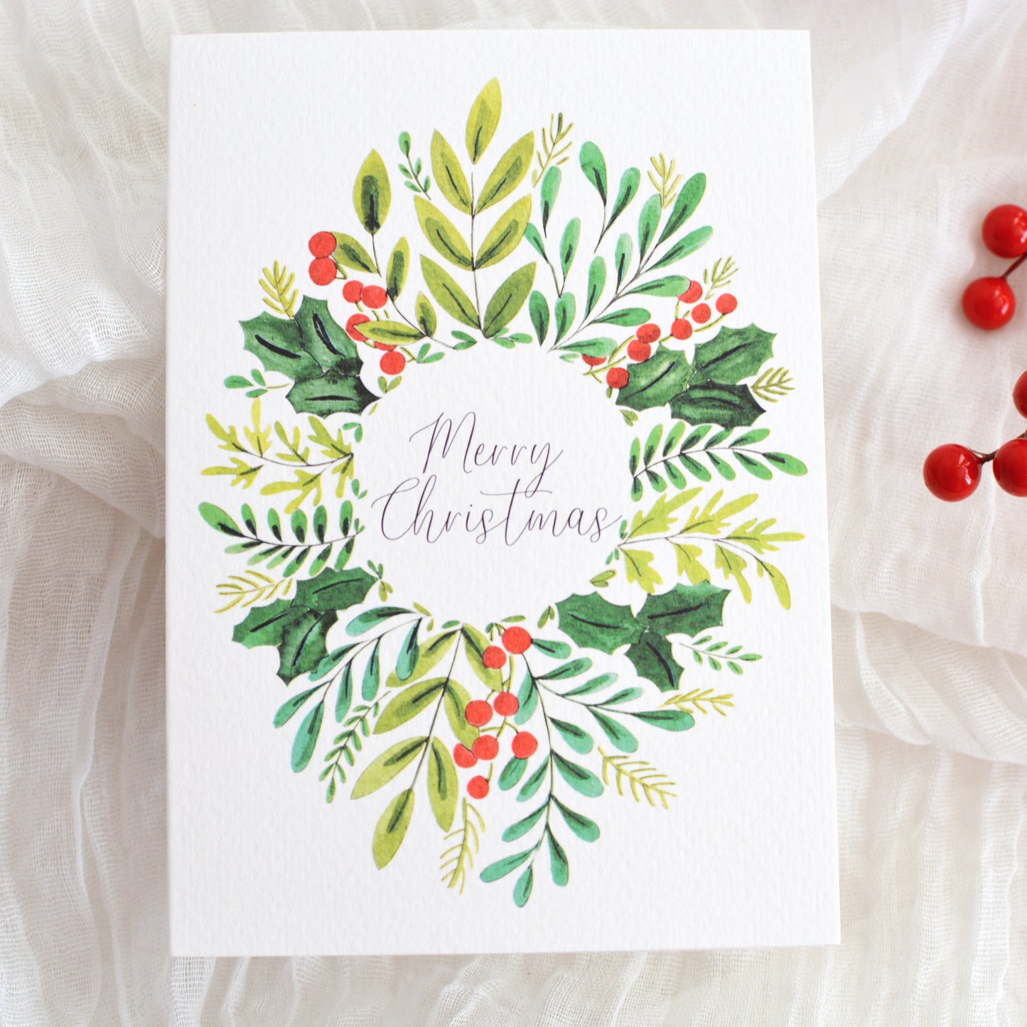 Holiday Greenery Christmas Card
