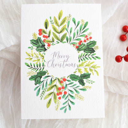 Holiday Greenery Christmas Card
