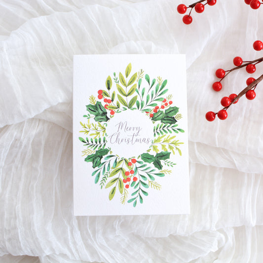 Holiday Greenery Christmas Card