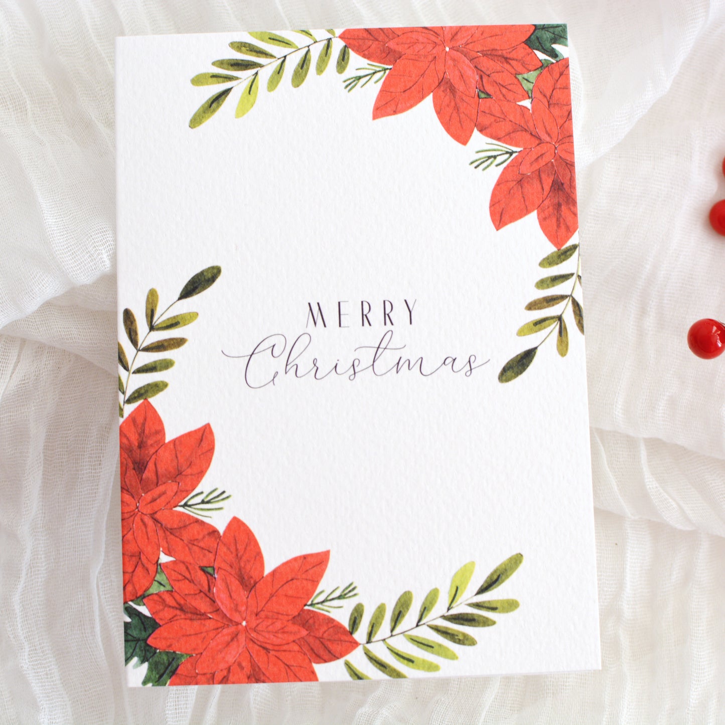 Classic Poinsettia Christmas Card