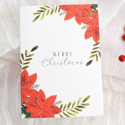 Classic Poinsettia Christmas Card