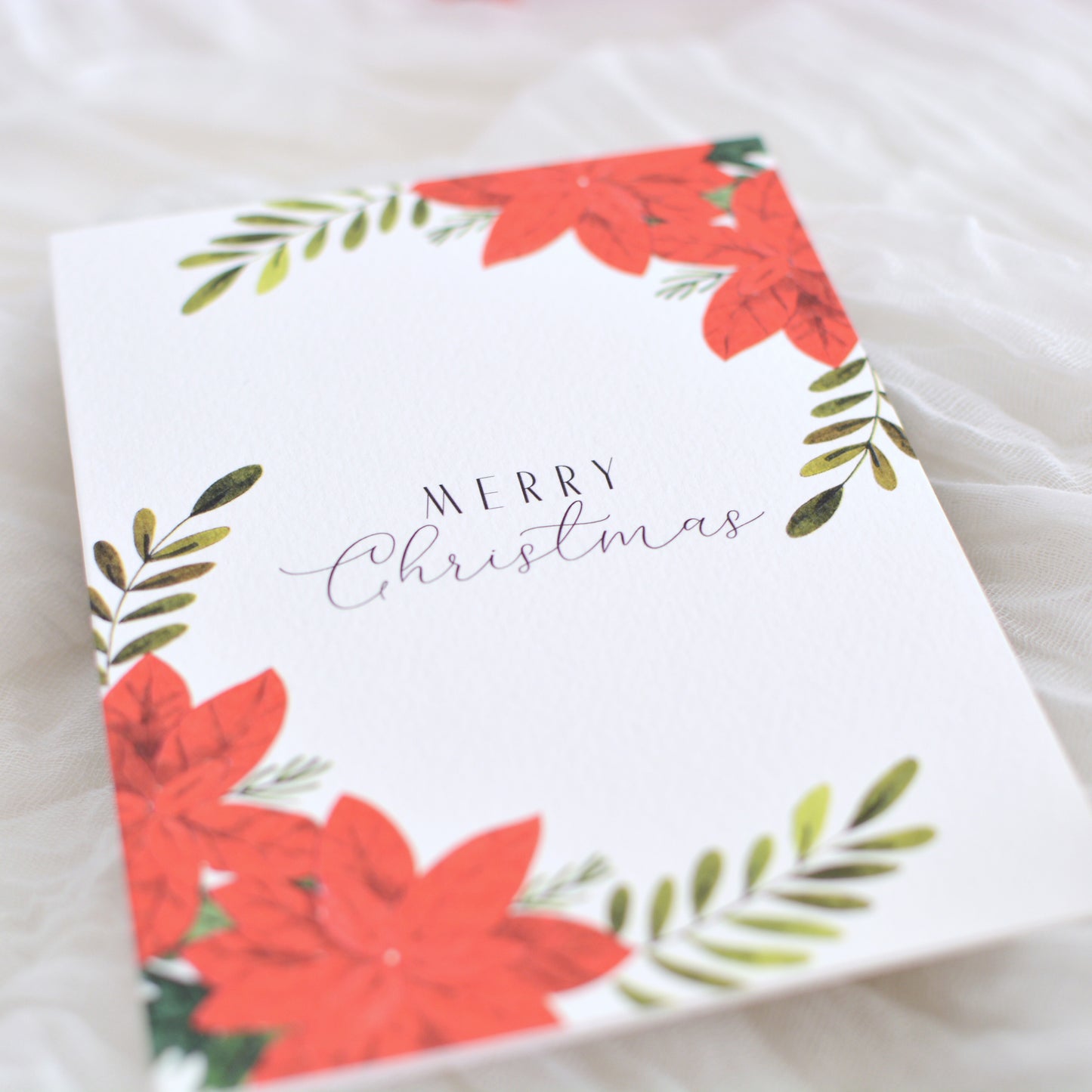 Classic Poinsettia Christmas Card