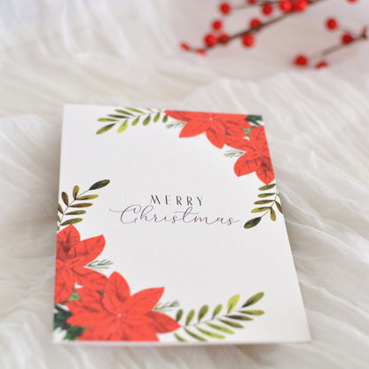 Classic Poinsettia Christmas Card