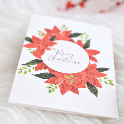 Poinsettia Bloom Christmas Card